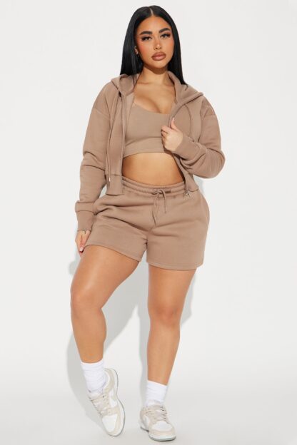 Conjunto de Sudadera y Shorts con Cierre - Negro - Image 21