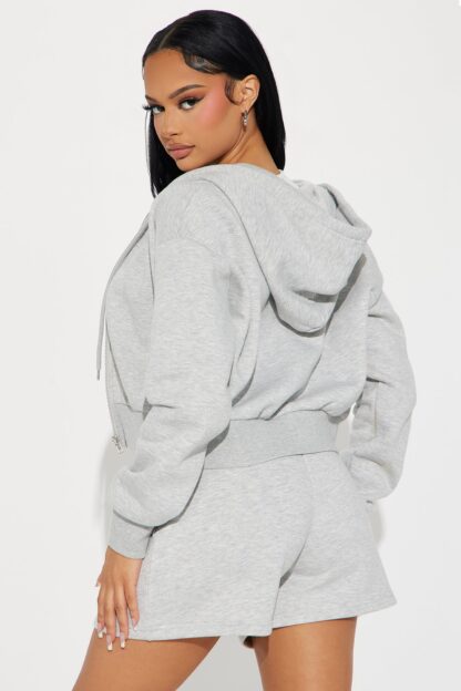 Conjunto de Sudadera y Shorts con Cierre - Negro - Image 10