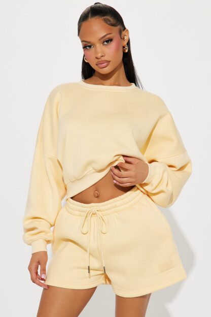 Conjunto de Short y Sudadera de Felpa - Amarillo - Image 15