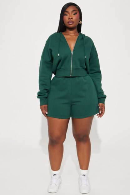 Conjunto de Sudadera y Shorts con Cierre - Negro - Image 17
