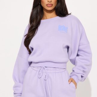 Conjunto de Shorts y Sudadera en Felpa - Lavanda